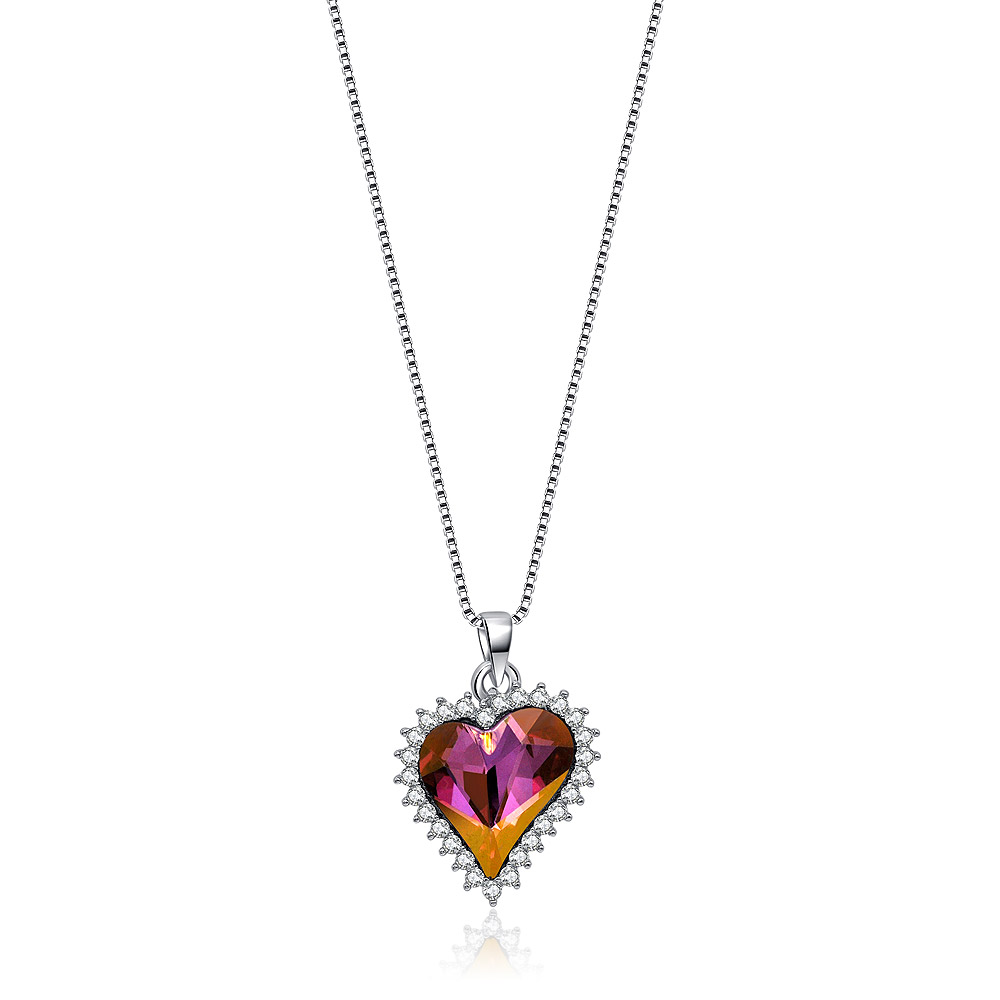 925 Sterling Silver Swarovski One Heart Pendant Necklace
